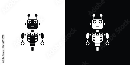 Robot assistant icon of a flat style vector