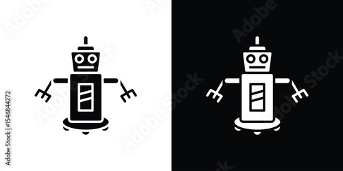 Robot assistant icon of a flat style vector