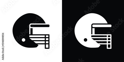 Rugby Helmet icon of a flat style vector