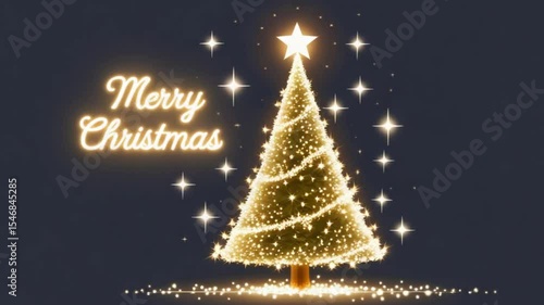 Digital Christmas Tree abstract background with Christmas and New Year scene