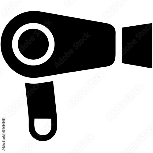 Hair dryer icon in black color representing beauty and cosmetology