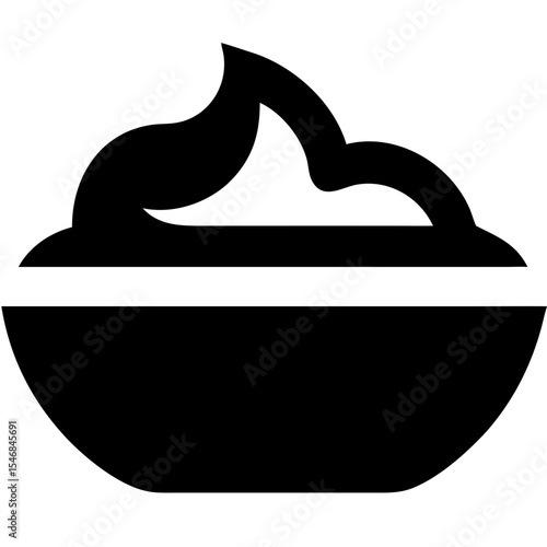 Hair dye bowl icon for beauty and cosmetology