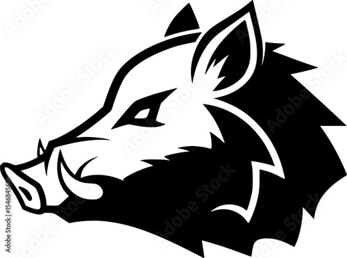Minimalist boar head icon design
