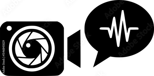 Clean vector icon for video communication
