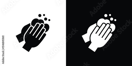 Sanitize hands icon of a flat style vector