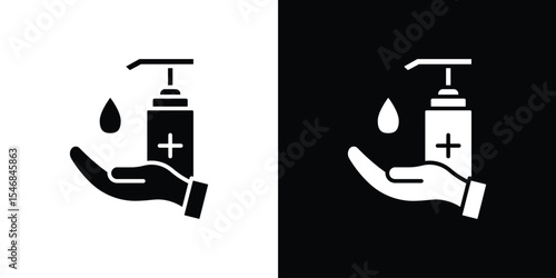Sanitize hands icon of a flat style vector