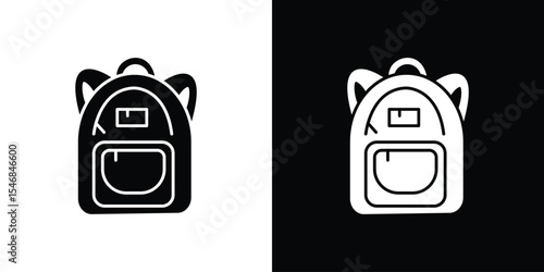 School bag icon of a flat style vector