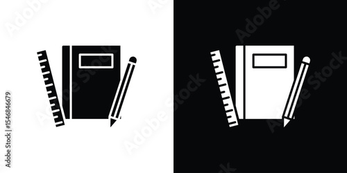 School supplies icon of a flat style vector