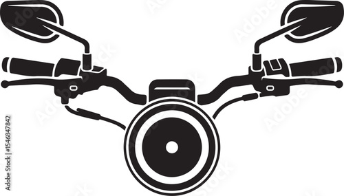 Motorcycle Handlebar and Controls A Detailed Vector Illustration