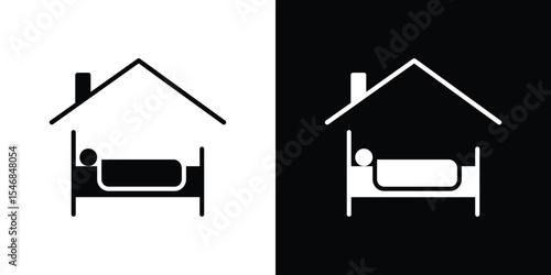 Shelter beds icon of a flat style vector