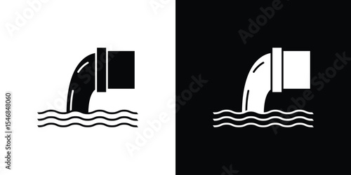 Sewage icon of a flat style vector