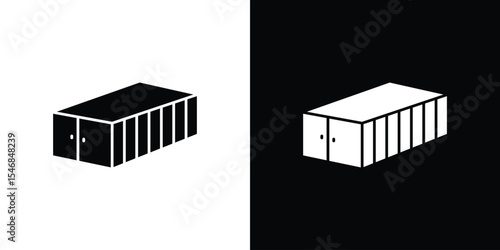 Shipping Container icon of a flat style vector