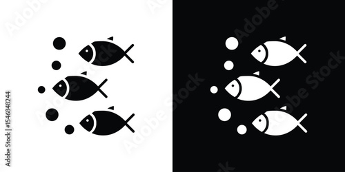 Shoal icon of a flat style vector