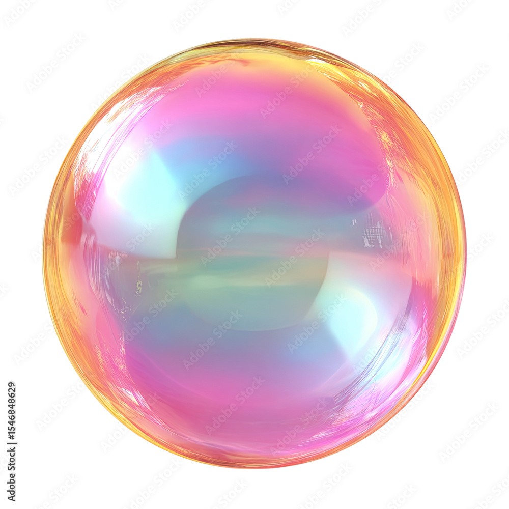 Obraz premium Iridescent Soap Bubble: A Close-Up Study of Light and Color