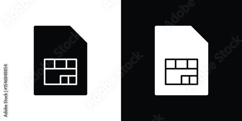 Sim card icon of a flat style vector