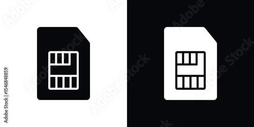 Sim card icon of a flat style vector