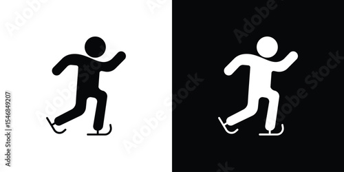 Skating icon of a flat style vector