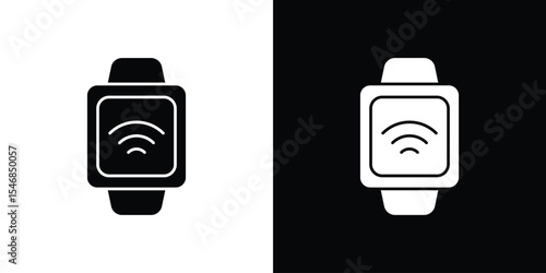 Smart watch icon of a flat style vector