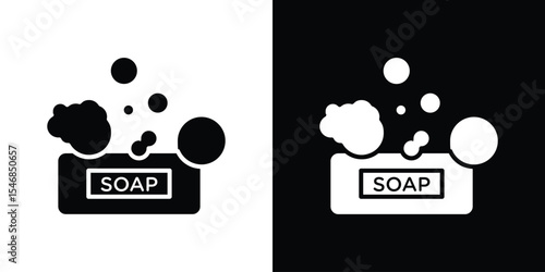 Soap cleaning icon of a flat style vector