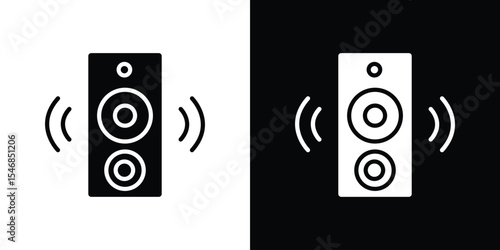 Soundbox icon of a flat style vector