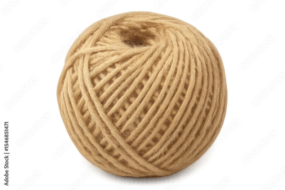 Beige yarn ball resting against a transparent background, ideal for various hobby and craft projects, adding warmth and texture Beige yarn ball resting against a transparent background, ideal for various hobby and craft projects, adding warmth and texture