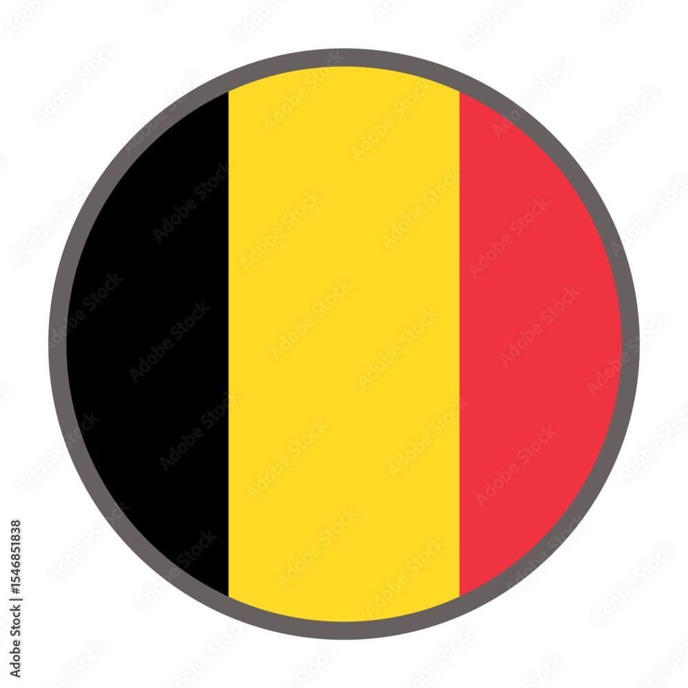 Fototapeta premium round flag of Belgium country on white background vector Vector round flag