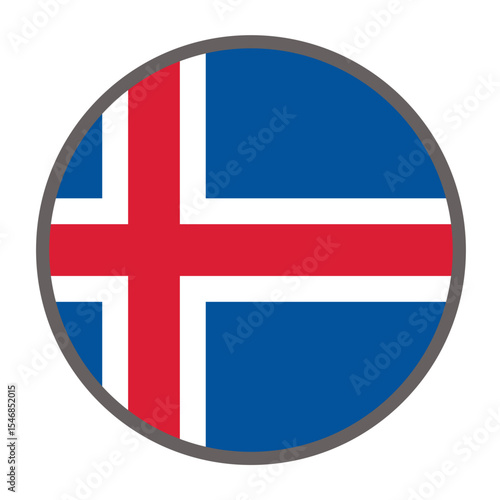 round flag of Iceland country on white background vector
Vector round flag