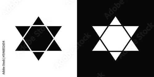 Star of David icon of a flat style vector