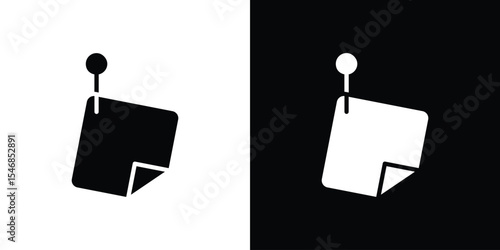 Sticky note icon of a flat style vector