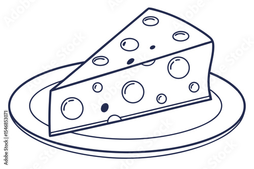 Cheese Wedge Icon Featuring Classic Triangular Shape and Textured Holes for Authenticity”