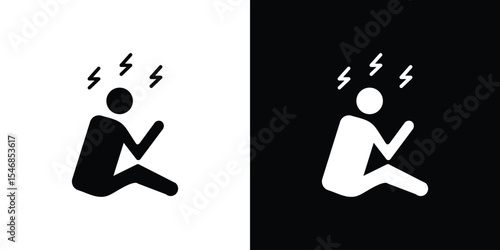 Stressed human icon of a flat style vector