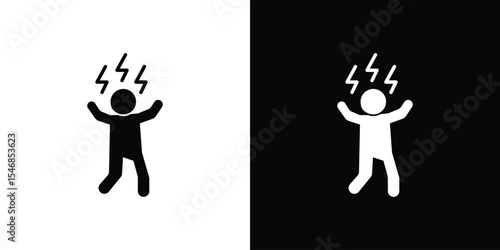 Stressed human icon of a flat style vector