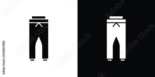 Sweatpants icon of a flat style vector