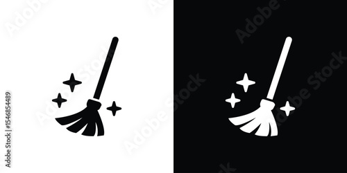 Sweeping icon of a flat style vector