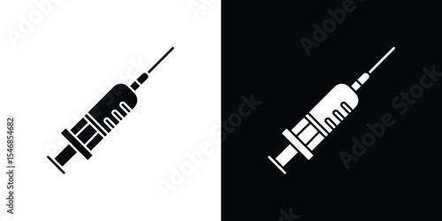 Syringe injection icon of a flat style vector