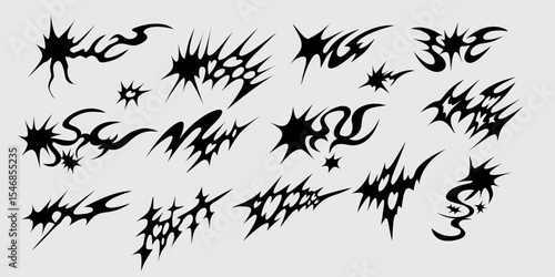 Abstract tribal shapes of grunge graphic element design, abtract tribal tattoo design