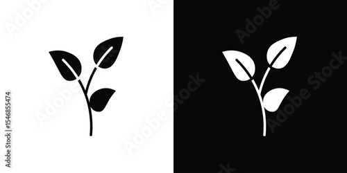 Tea leaves icon of a flat style vector