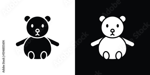 Teddy bear icon of a flat style vector
