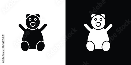 Teddy bear icon of a flat style vector