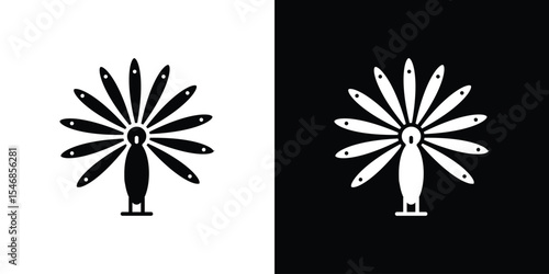 Thanksgiving peacock icon of a flat style vector