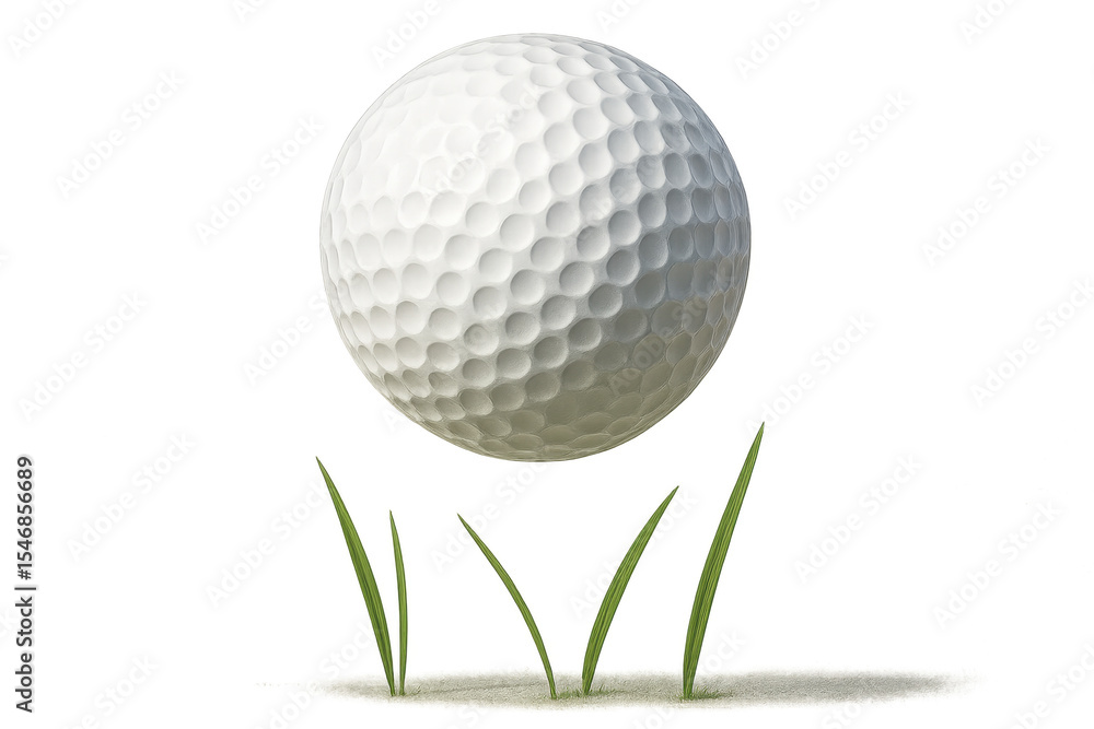 Fototapeta premium Golf ball on tee with transparent background, isolated object for design use