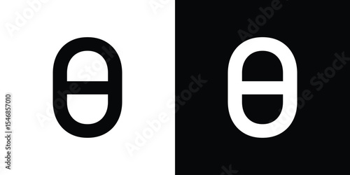 Theta icon of a flat style vector