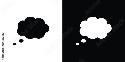 Think bubble icon of a flat style vector