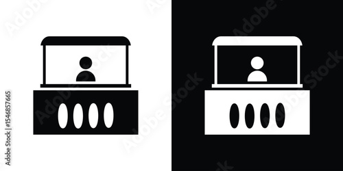 Ticket office icon of a flat style vector