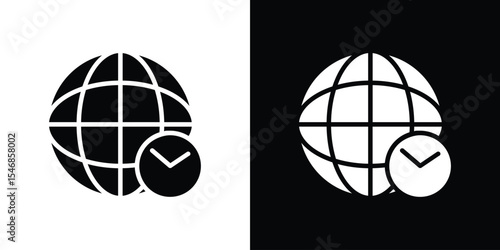 Time zones icon of a flat style vector