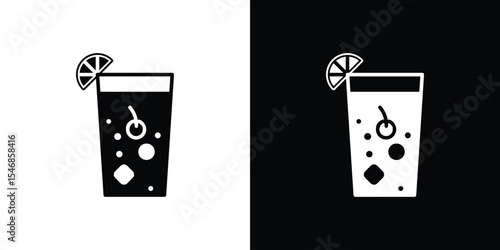 Tom Collins icon of a flat style vector