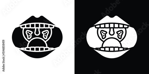 Tonsil icon of a flat style vector