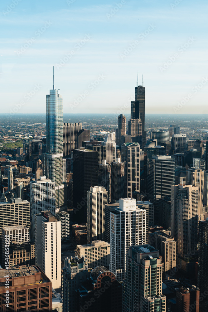 Fototapeta premium Chicago panorama from John Hancock building. View for Chicago downtown, Illinois