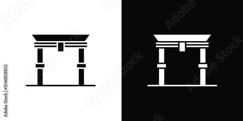 Torii gate icon of a flat style vector
