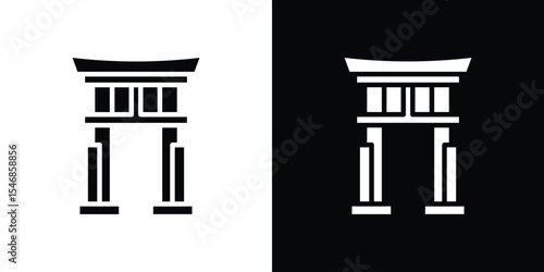 Torii gate icon of a flat style vector
